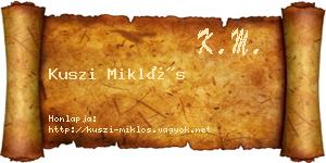 Kuszi Miklós névjegykártya
