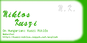 miklos kuszi business card